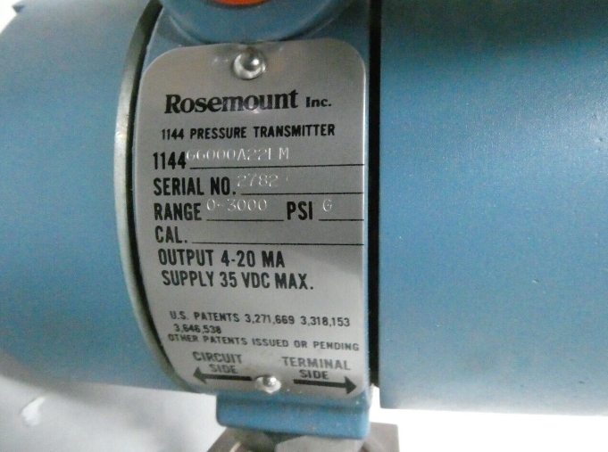 Emerson Rosemount 1144G6000A22LM Gauge Pressure Transmitter 0-3000psi 35v-dc