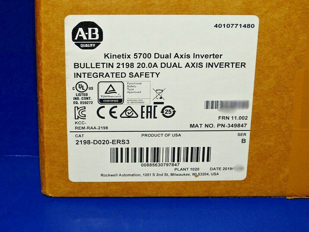 Allen Bradley 2198-D020-ERS3 Kinetix 5700  Dual-Axis Servo Drive Module
