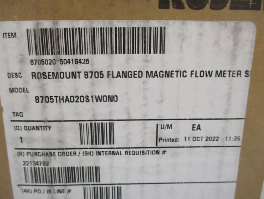 New ROSEMOUNT 8705 FLANGED MAGNETIC FLOW METER SENSOR 8705THA020S1W0N0, 2