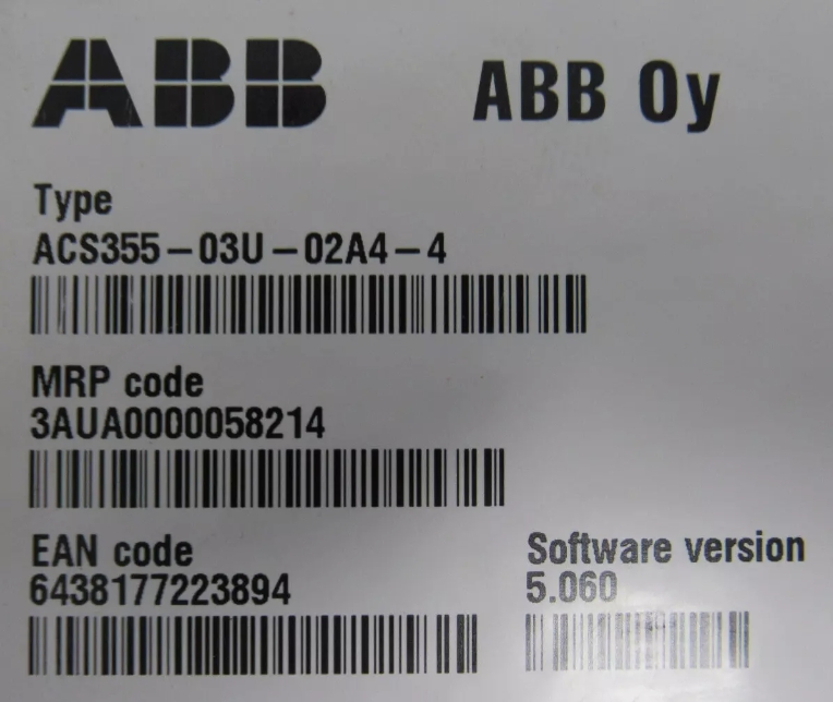 NEW ABB ACS355-03U-02A4-4 DRIVE 1 HP 2.4 A 380-480 VAC 3 PHASE ACS35503U02A44