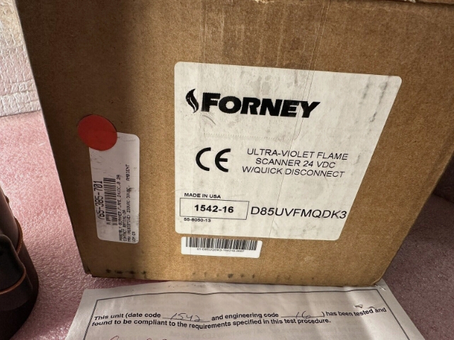 D85UVFMQDK3 New Forney D85 Unitized UV Sensor Flame Detector